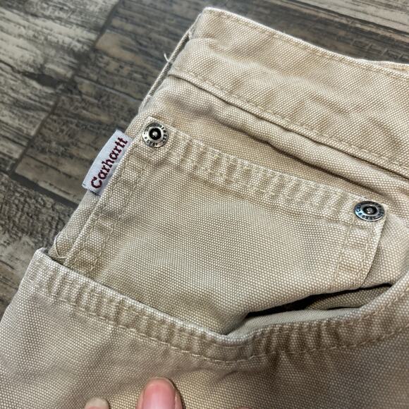 Carhartt Womens carpenter Canvas Pants Size 16x30 Loose Fit Brown Tan - Picture 5 of 10